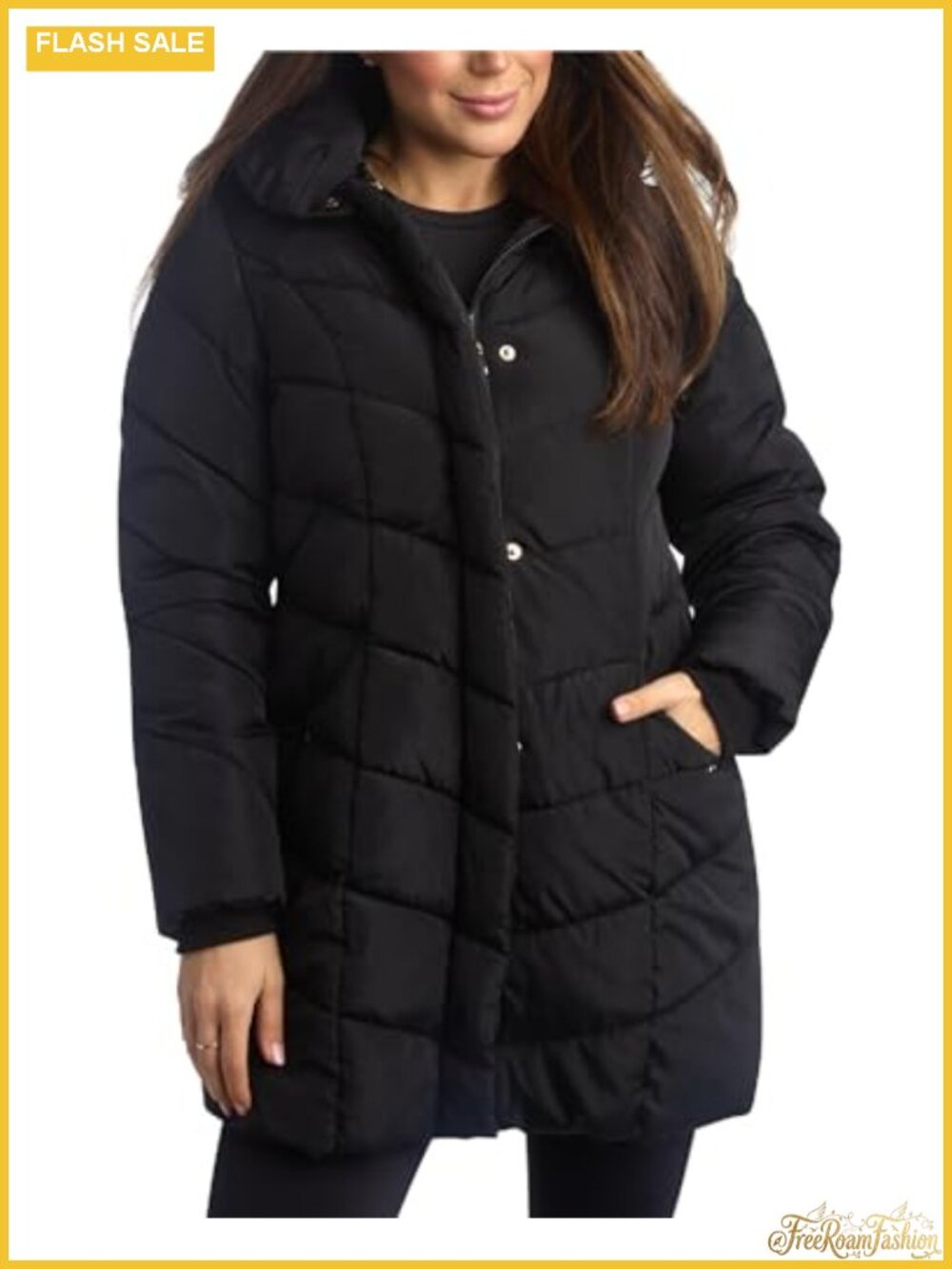 Steve Madden Womens Long Parka Jacket Midweight Insulated Winter Coat